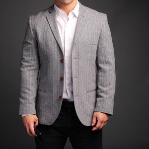 Topman Men's Blazer Light Grey Brown Buttons US 38